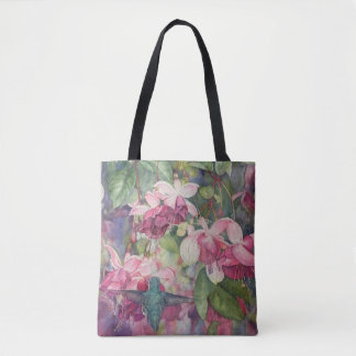 Tote Bag Colibri bourdonnant pour les Fuchsias