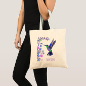 Tote Bag Colibri Design Fleurs Botaniques Amateurs d'oiseau (Devant (produit))