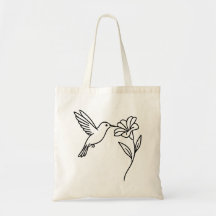 Colibri et Fleur – Art minimaliste en ligne noire