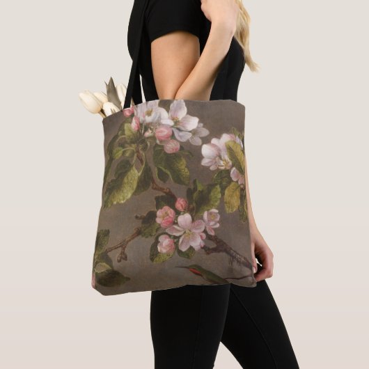 Tote Bag Colibri et fleurs d'Apple (De près)