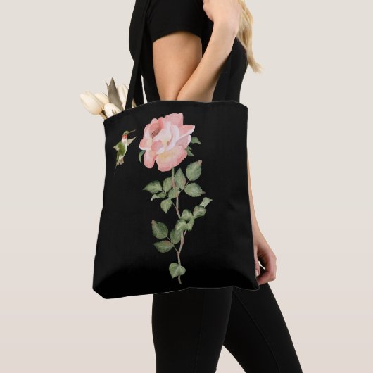 Tote Bag Colibri et Rose (De près)