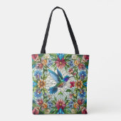 Tote Bag Colibri gracieux avec effet de verre tendu (Dos)