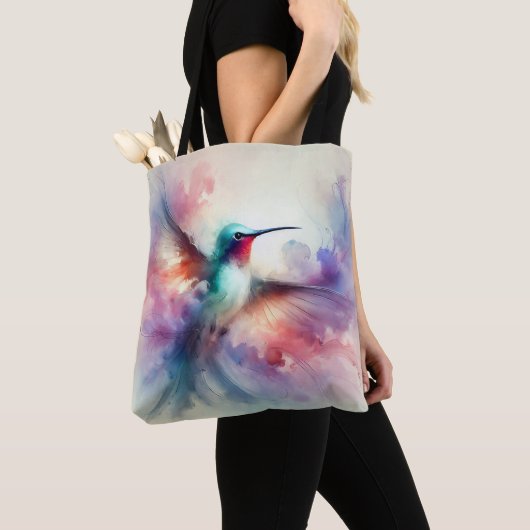 Tote Bag Colibri gracieux en aquarelle (De près)