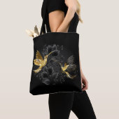 Tote Bag Colibri noir et or (De près)