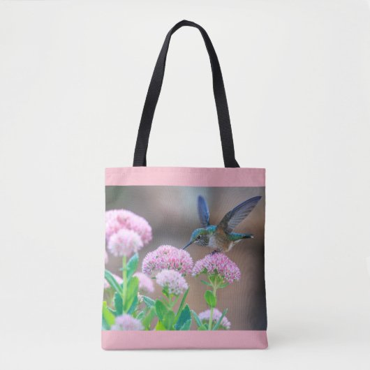 Tote Bag Colibri Parmi Les Fleurs (Devant)
