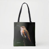 Tote Bag Colibri roux mignon sur arbre fruitier (Devant)