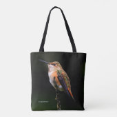 Tote Bag Colibri roux mignon sur arbre fruitier (Dos)