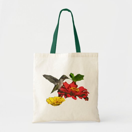 Tote Bag Colibri sur Zinnias (Devant)