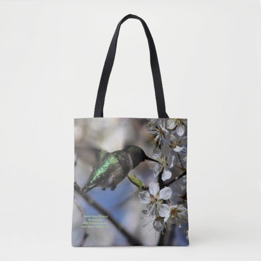 Tote Bag Colibri Throated rouge femelle (Devant)