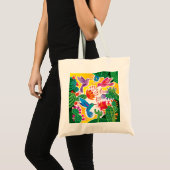 Tote Bag Colibris et cactus en fleurs (Devant (produit))
