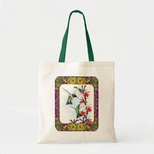 Tote Bag Colibris et Fleurs #5 (Devant)
