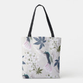 Tote Bag Colibris et fleurs blanches. (Dos)