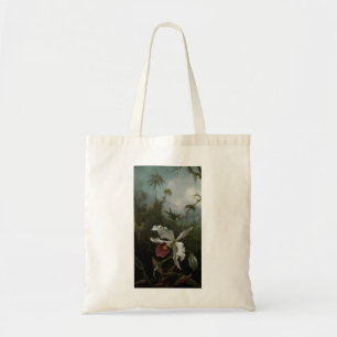 Tote Bag Colibris et Orchidée blanche de Martin J. Heade