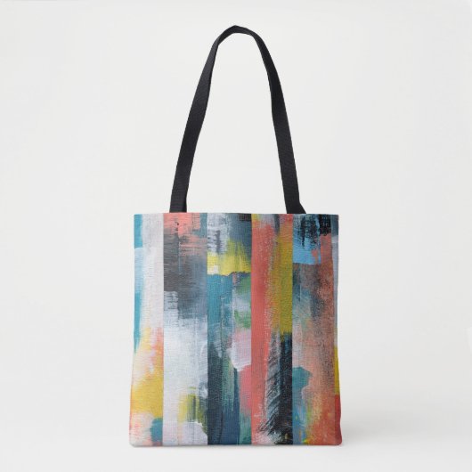 Tote Bag Collage abstrait coloré.  (Devant)