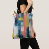 Tote Bag Collage abstrait coloré.  (De près)