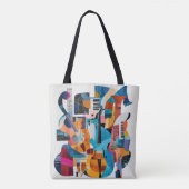 Tote Bag collage Abstrait des instruments de musique (Dos)