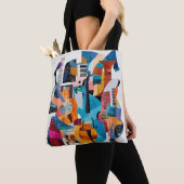 Tote Bag collage Abstrait des instruments de musique (De près)