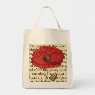 Tote Bag Collage botanique d'antiquité vintage de pavot