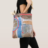 Tote Bag collage d'art abstrait, médias mélangés et (De près)