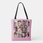 Tote Bag Collage de 24 photos rose (Dos)