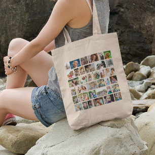 Tote Bag Collage de 36 photos personnalisé sur mesure