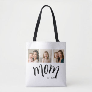 Tote Bag Collage de 3 photos Maman Est Élégant Cadeau prati