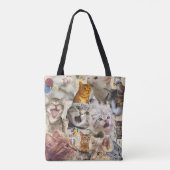 Tote Bag Collage de chats et de jouets (Dos)