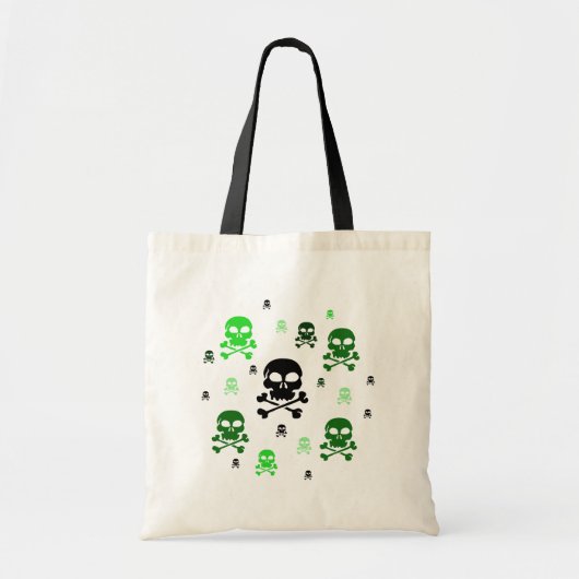 Tote Bag Collage de crânes de bande dessinée - vert (Devant)
