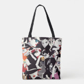 Tote Bag Collage de filles à la mode : pop art (Dos)