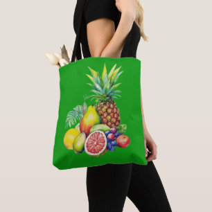 Tote Bag Collage de Fruits Tropicaux