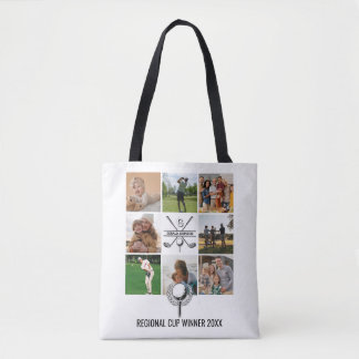 Tote Bag Collage de golf personnalisé avec monogramme
