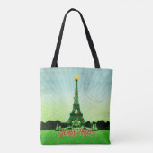 Tote Bag Collage de Noël Tour Eiffel (Dos)