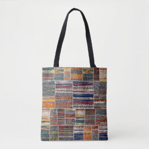 Tote Bag Collage de patchwork : motif de courtepointe mixte