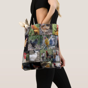 Tote Bag Collage de photos de coq de poulet,