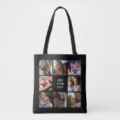 Tote Bag Collage de photos modifiable Noir (Devant)