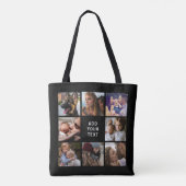 Tote Bag Collage de photos modifiable Noir (Dos)