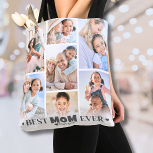Tote Bag Collage de photos personnalisé Maman