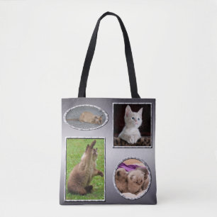Tote Bag Collage de photos préférées de Dog Cat Four