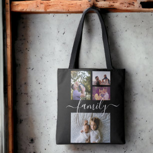 Tote Bag Collage de photos Unique Personnalisé 4 Famille de