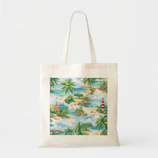 Tote Bag Collage de plage tropicale d'Aruba (Devant)