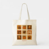 Tote Bag Collage de timbres Thanksgiving Personnalisé (Dos)