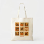 Tote Bag Collage de timbres Thanksgiving Personnalisé (Devant)