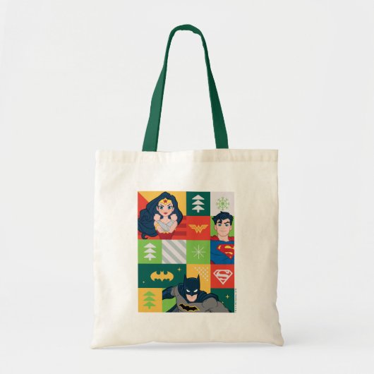 Tote Bag Collage de vacances de la Ligue de la Justice (Devant)
