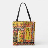 Tote Bag Collage d'impression couleur Motif africain (Dos)