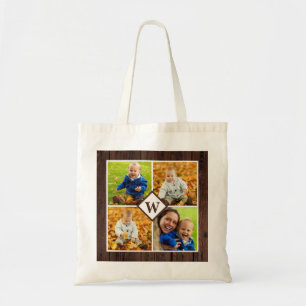 Tote Bag Collage fait sur commande en bois rustique de