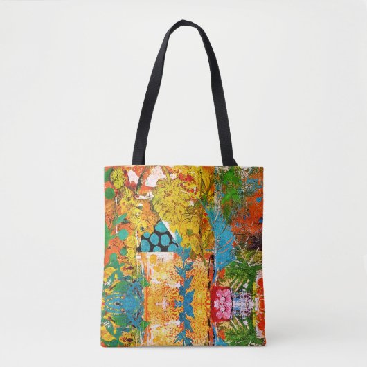 Tote Bag Collage floral dans toute la Fourre-tout  (Devant)