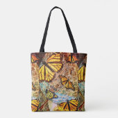 Tote Bag Collage fourre-tout de papillon de monarque (Dos)