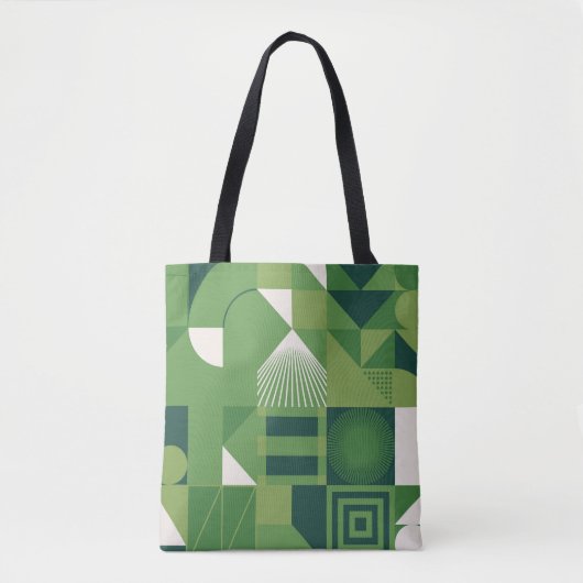 Tote Bag Collage numérique en duotone, éléments géométrique (Devant)