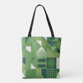 Tote Bag Collage numérique en duotone, éléments géométrique (Dos)