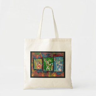 Tote Bag Collage peint aquarelle Statue de la Liberté